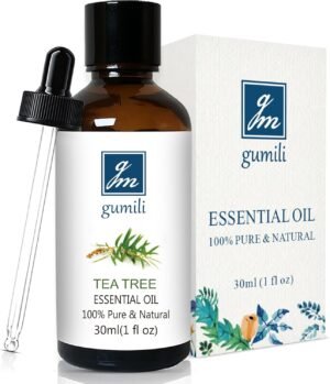 GM Gumili Tea Tree Oil for Skin, Hair, Nails, Face Body Wash, Foot Soak, Spray, 100% Pure Tea Tree Essential Oil – 30ml