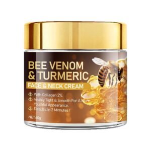 Grospe Bee Venom & Turmeric Face & Cream – Anti-Aging Firming Moisturizer with Collagen 2% for Face & Neck，Soothing Repair Skincare for Women & Men，60g