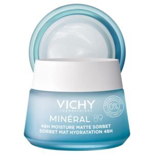 Vichy Mineral 89 Fragrance Free Cream, Moisture Boosting Cream with Hyaluronic Acid, Daily Face Moisturizer, Available in 4 Formulas For All Skin Types, Dry & Sensitive Skin & Mattifying for Oily Skin