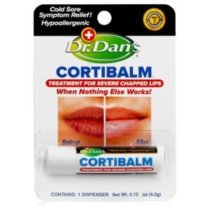 Dr. Dan’s Cortibalm – 1 Pack – for Dry Cracked Lips – Healing Lip Balm for Severely Chapped Lips – Designed for Men, Women and Children