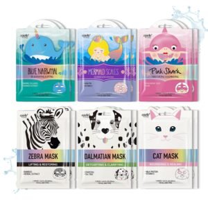 Epielle Character Face Mask Wave & Wild 12 Pack, Fun & Effective Korean Skin Care, Spa Party Favors, Mothers Day Gifts, Birthday Gifts for Women, Self Care Gifts