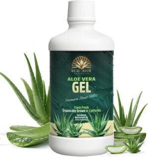 Real Aloe Super Gel Variants (32 fl oz) | Organic California-Grown Aloe Vera | Aloin-Free Inner Leaf | Hydration & Antioxidant Support | Dietary Supplement | Made in USA (Aloe Vera Gel)