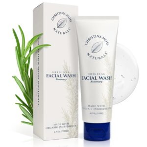 Christina Moss Naturals Face Wash for Women & Men – Gentle Facial Cleanser for All Skin Types, Organic Face Wash & Gel Cleanser for Daily Use, Non-toxic, Fragrance-, Paraben-, Sulfate-Free, 4 oz.