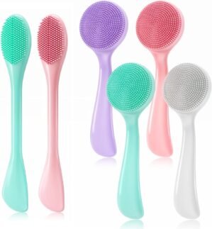 6 Pack Silicone Brush for Face, Manual Face Scrub Brush Waterproof Exfoliating Faces Brushes for Cleansing for Women and Men Blackheads Makeup