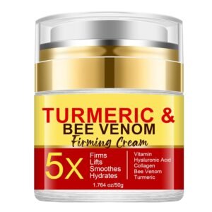 Bee Venom Face Cream with Turmeric for Wrinkles, Turmeric Face Firming Cream Lifting Hydrating Anti-aging Moisturizer for Face Skin Care Suitable for All Skin Types 1.76 oz