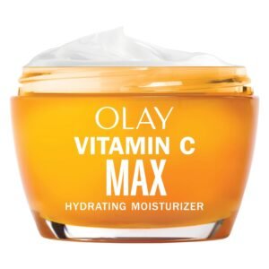 Olay, Vitamin C MAX Face Moisturizer, Brightening Cream for Women, Hydrating, Evens Tone, Dark Spot and Hyperpigmentation Reduction, Glowing Skin Care – Niaciniamide, Peptides, 1.7 Ounce
