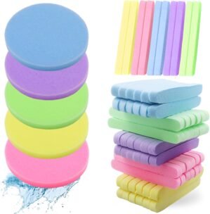 120 Count Compressed Facial Sponges, Face Cleansing Sponge for Estheticians Compress Exfoliating Spa Wash Round Makeup Removal Pads for Women
