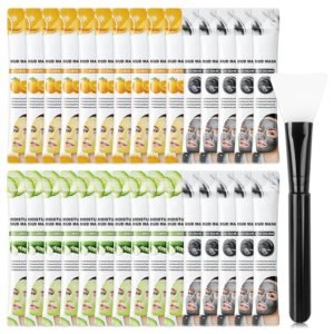 30PCS Clay Mask for Face,Vitamin C,Dead Sea Mud,Cucumber Mud Mask Set,Deep Cleansing Blackhead Remover Facial Skin Care Set,Moisturizing Face Masks for Women,Face Masks Gift Set