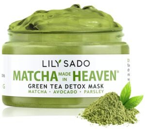 LILY SADO MATCHA MADE IN HEAVEN™ Green Tea Matcha & Avocado Face Mask – Natural Organic Vegan Facial Mask – Anti-Aging Antioxidant Defense Against Acne, Blackheads & Wrinkles – Get Visible Results