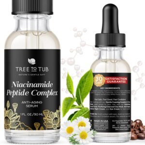 Tree To Tub Peptides & Niacinamide Serum For Face – Advanced Anti Aging Multi Peptide Complex Serum For Men And Women With Niacinamide, Collagen Peptides & Green Tea