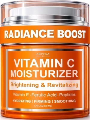 Vitamin C Moisturizer for Face – Vitamin C Cream for Face – Brightening & Anti Aging Cream for Women with Ferulic Acid & Peptides – Evens Skin Tone, Reduces Dark Spots & Fine Lines – All Skin Types