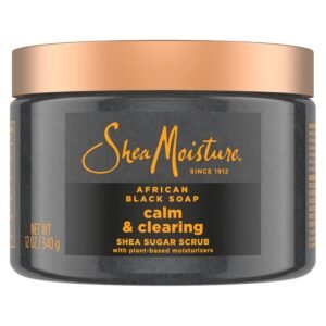 SheaMoisture Sugar Body Scrub African Black Soap for healthy, glowing skin African black soap with 24h shea moisture nutrients 12 oz