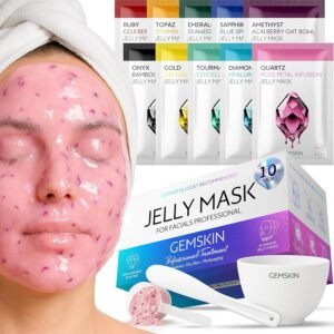 Jelly Mask for Facials Peel-Off – 10 Set Pack Modeling Rubber Mask Multipack – Hydrating & Calming Jelly Face Mask Powder Variety Spa Kit – Bowl Scoop & Spatula Bundle – Professional Skincare
