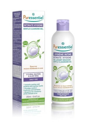Puressentiel Feminine Wash Ph Balance Vaginal Cleanser Gel for Womens Hygiene – 99.6% Natural Origin, Organic, Vegan, Eco-Certified, Made in France, 8.4 fl oz