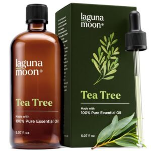 Lagunamoon Australian Tea Tree Essential Oil (150ml) – XXL Bottle with Drops for Candle Making Scents and Cleaning Products – Fragrance Oil for Aromatherapy, Relaxation, Diffusers, Yoga, Home Care