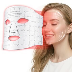 FDA-Cleared LED Light Therapy Mask, 7-Color Red Light Therapy for Face Anti-Aging, Wrinkle Reduction & Acne, Rechargeable Soft Silicone Home Skincare Device