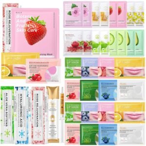 Gifts for Women Face Mask Skin Care Set 36 Pcs Teens Girl Gifts Moisturize,Hydrate Face Mask Set Spa Gift Set Self Care Valentines Mothers Day Birthday ( Face Masks, Lip & Eye Patches, Face Essense)