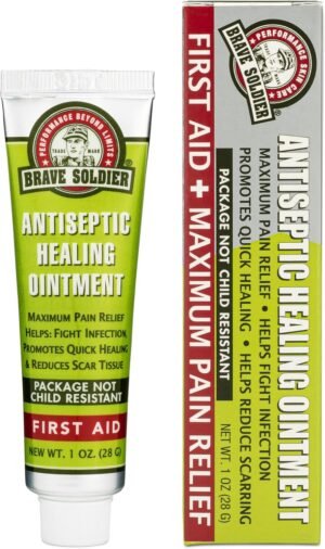Brave Soldier Antiseptic Healing Ointment – Best Wound Care & Skin Repair Cream with Tea Tree Oil – First Aid Supplies for Burns, Wounds & More, 1 Ounce