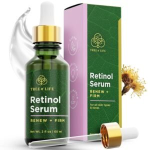 Tree of Life Beauty Retinol Serum, Skin Smoothing Face Oil for Dark and Age Spots and Fine Lines, Facial Serums for Dry and Sensitive Skin Care with Hyaluronic Acid for Soft Smooth Skin, 2 Fl Oz