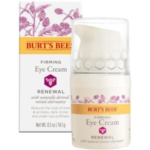 Burt’s Bees Renewal Firming Eye Cream With Natural Retinol Alternative, Reduces Appearance of Lines, Wrinkles, Under-Eye Circles and Crow’s Feet, 99 Percent Natural Origin Skin Care, 0.5 oz. Bottle