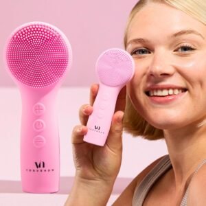 Facial Cleansing Brush – for Deep Cleansing, Gentle Exfoliating and Massaging – Waterproof and Rechargeable Face Cleanser Brush – Silicone Sonic Vibration Face Scrub Brush – Electric Face Washer