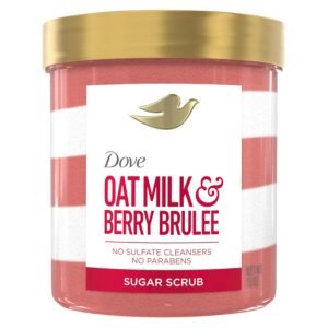 Dove Sugar Body Scrub Oat Milk & Berry Brulee For Women For Exfoliated & Hydrated skin 15 oz