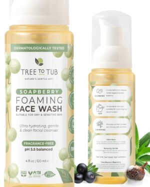 Tree To Tub Sensitive Skin Face Wash for Dry Skin – Fragrance Free Gentle Face Cleanser for Women & Men, Unscented Hydrating Foaming Facial Cleanser, Daily Face Soap w/All Natural Organic Aloe Vera
