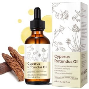Cyperus Rotundus Oil for Hair Removal 2.02 fl.oz, 100% Pure Natural Cyprus Rotundus Oil for Slowing Down Hair Growth, Smooth Skin & Hair Removal, for Women Facial, Bikini Line, Legs, Arms, Underarms