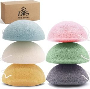 Konjac Face Sponges for Cleansing and Exfoliating, Konjac Facial Sponges for Washing Cleaning Face Body with Activated Charcoal, Natural Konjac Sponge Set for Oily Dry Sensitive Skin Skincare Tool