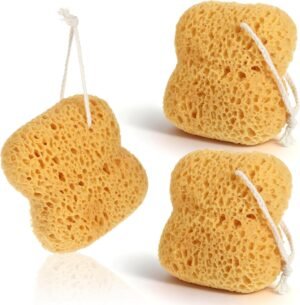 3 Pcs Sea Sponges for Shower, Larger Natural Sponges for Body Women Men Exfoliating Body Wash Sponge Gentle Deep Cleansing, Ultra-Soft