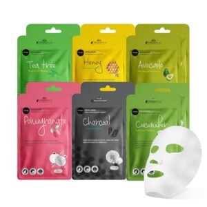 celavi Essence Facial Face Mask Paper Sheet Korea Skin Care Moisturizing 12 Pack (Mix – 2 of Each)