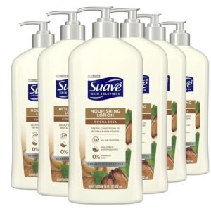 Suave Skin Solutions Body Lotion, Cocoa Butter & Shea, 18 oz (Pack of 6)