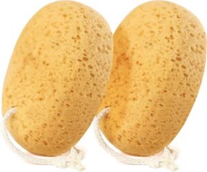Bath Sponge, 2Pcs Large Shower Sponges for Women Men, Exfoliating Sponge Face Body Puff with Dense Foam for Gentle & Deep Cleansing, Ultra-Soft for Sensitive Dry Skin