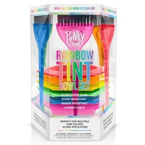Punky Colour Hair Dye Brush and Bowl Set – Multi-Color Hair Coloring Tools with Mixing Bowl, DIY Dying & Bleaching for Salon & At-Home Use