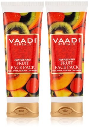 Vaadi Herbals Refreshing Fruit Face Pack With Apple, Lemon & Cucumber Herbal Face Pack All Natural Paraben Free Sulfate Free Suitable For Both Men And Women Good For All Skin Types Oily,