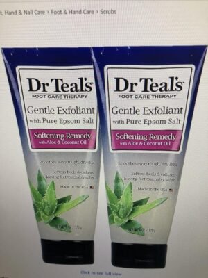 Dr. Teals Softening Remedy Coconut Oil Foot Scrub Gift Set (2 Pack, 6oz ea.) – Essential Coconut Oils & Aloe Vera Replenish and Moisturize Dry, Damaged Skin – Blended with Pure Epsom Salt