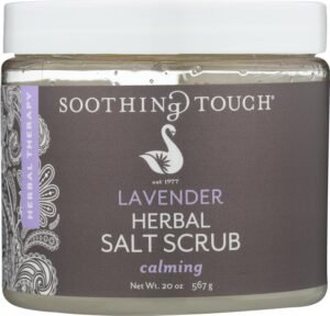 Soothing Touch Herbal Salt Scrub, Lavender – 20 Oz