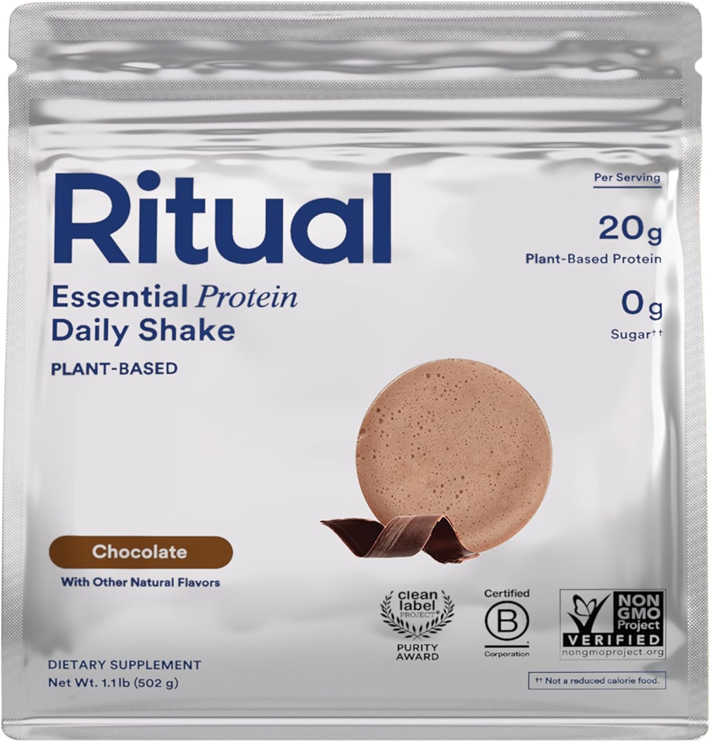Ritual Vegan Protein Powder – 20g Pea Protein with BCAA Complete Amino Acid Profile – Supports Lean Muscle* – Plant-Based Protein – Tested for Heavy Metals – Sugar-Free