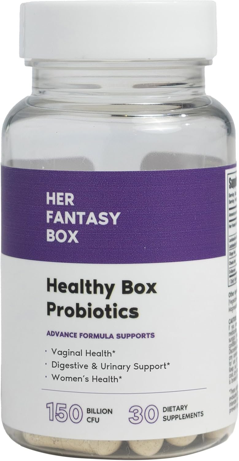 Her Fantasy Box | Healthy Box | Vaginal Probiotics for Women – Prebiotics + Advanced Lactobacillus Blend – Supports Natural Hormonal Balance – Feminine Health Support with Cranberry & D-Mannose