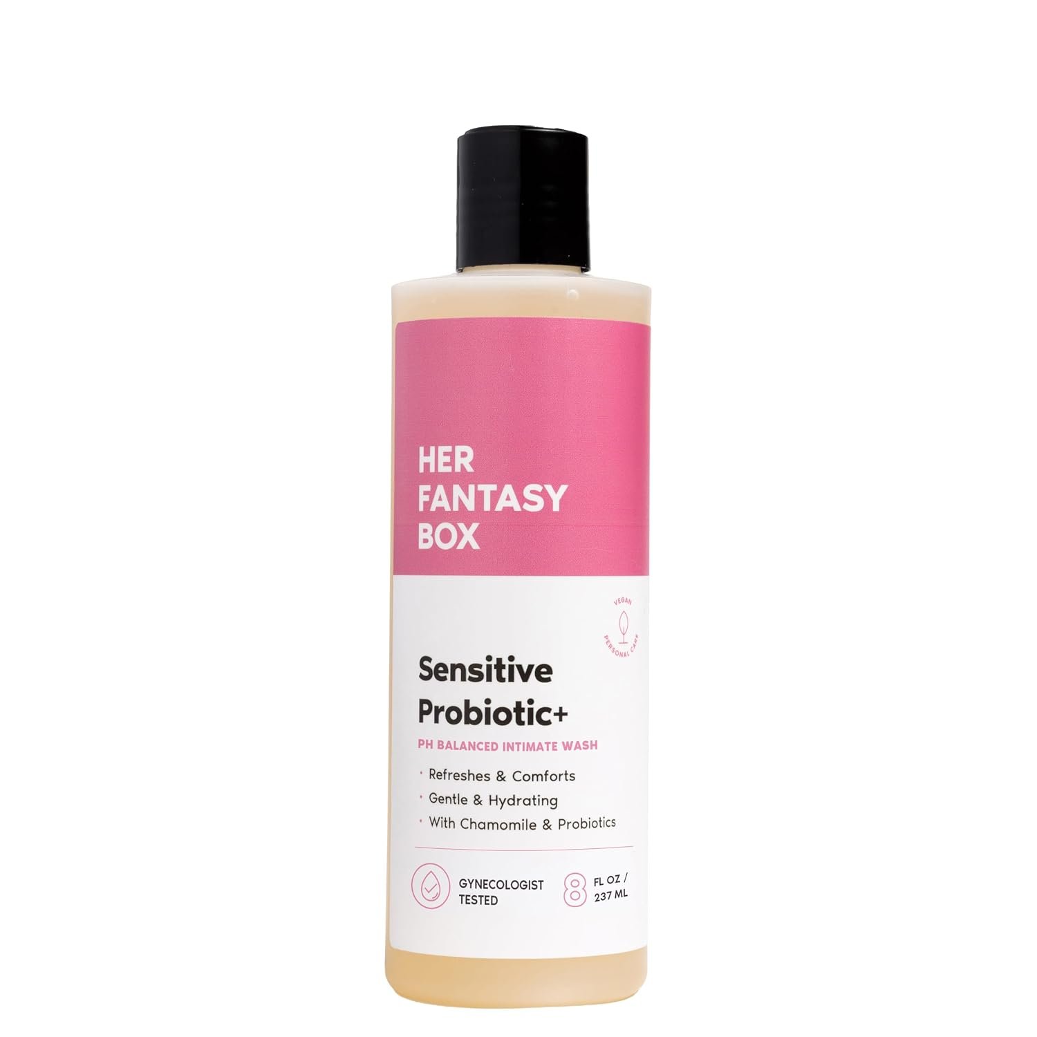 Her Fantasy Box | Sensitive Probiotic+ Gentle Cleanser – Fragrance-Free, pH Balanced Body Wash with Chamomile & Probiotic Lysates, Vegan & Cruelty Free, 8 oz