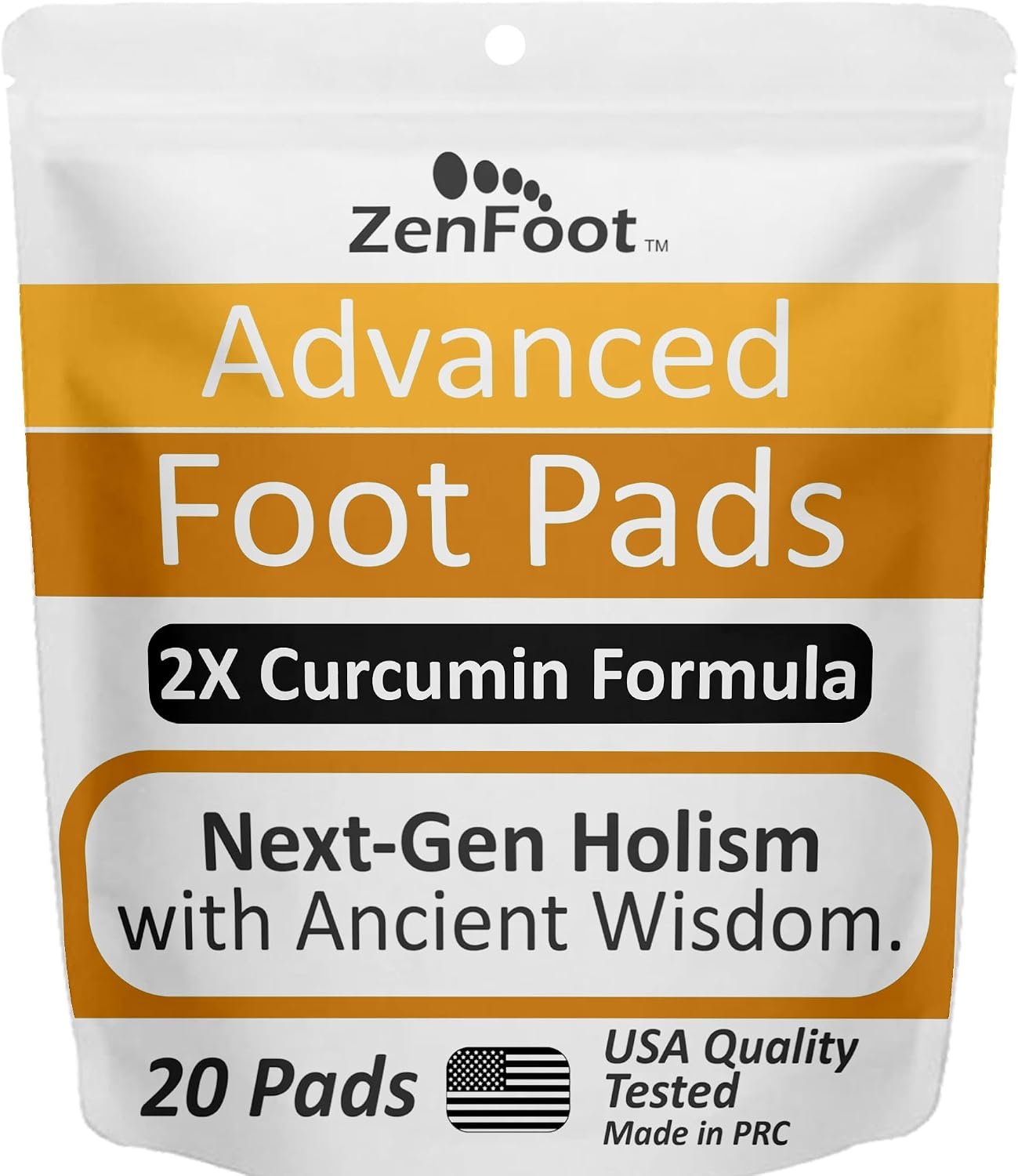 Advanced Foot Pads with Turmeric Curcuminoids, Zeolite & Ginger, 20 Pack | Premium Foot Patches & All-Natural Complex