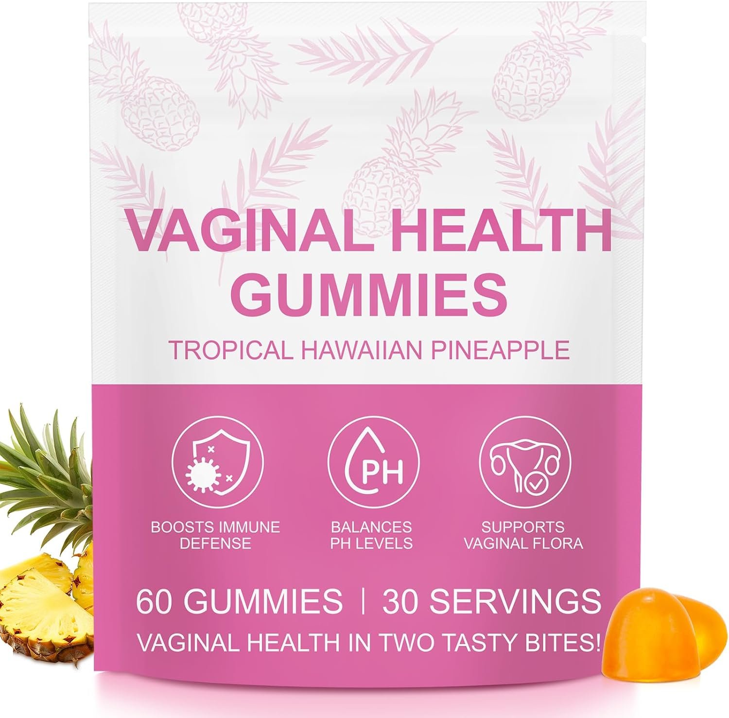 Vital Source Feminine Gummies – Feminine Balance Gummies for Women ph Natrual Famale Balance Cummie – Collagen Gummie – Pineapple PH Balance Gummie for Women Support Women’s Health – 60PCS