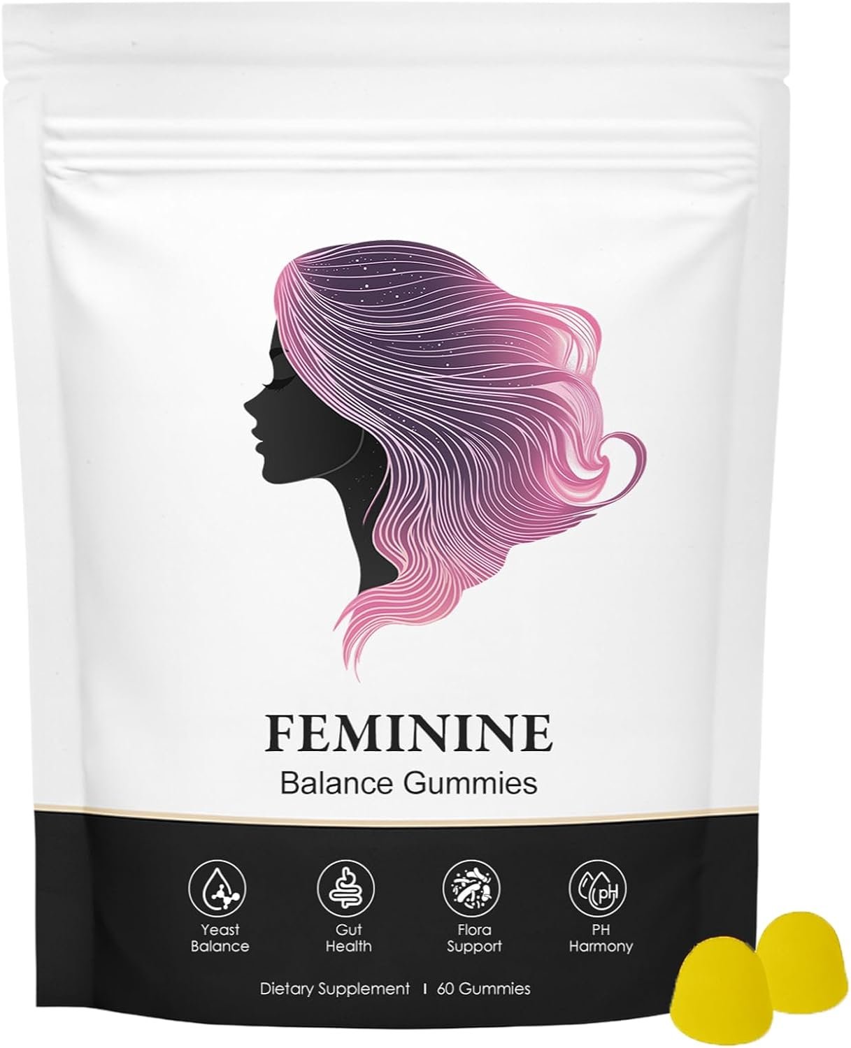 Nuora Feminine Balance Gummies for Women, PH Balance, Healthy Odor, Flora and Immune Support, Vaginal Health Support, Vegan Hawaiian Pineapple, 60 Count (1)