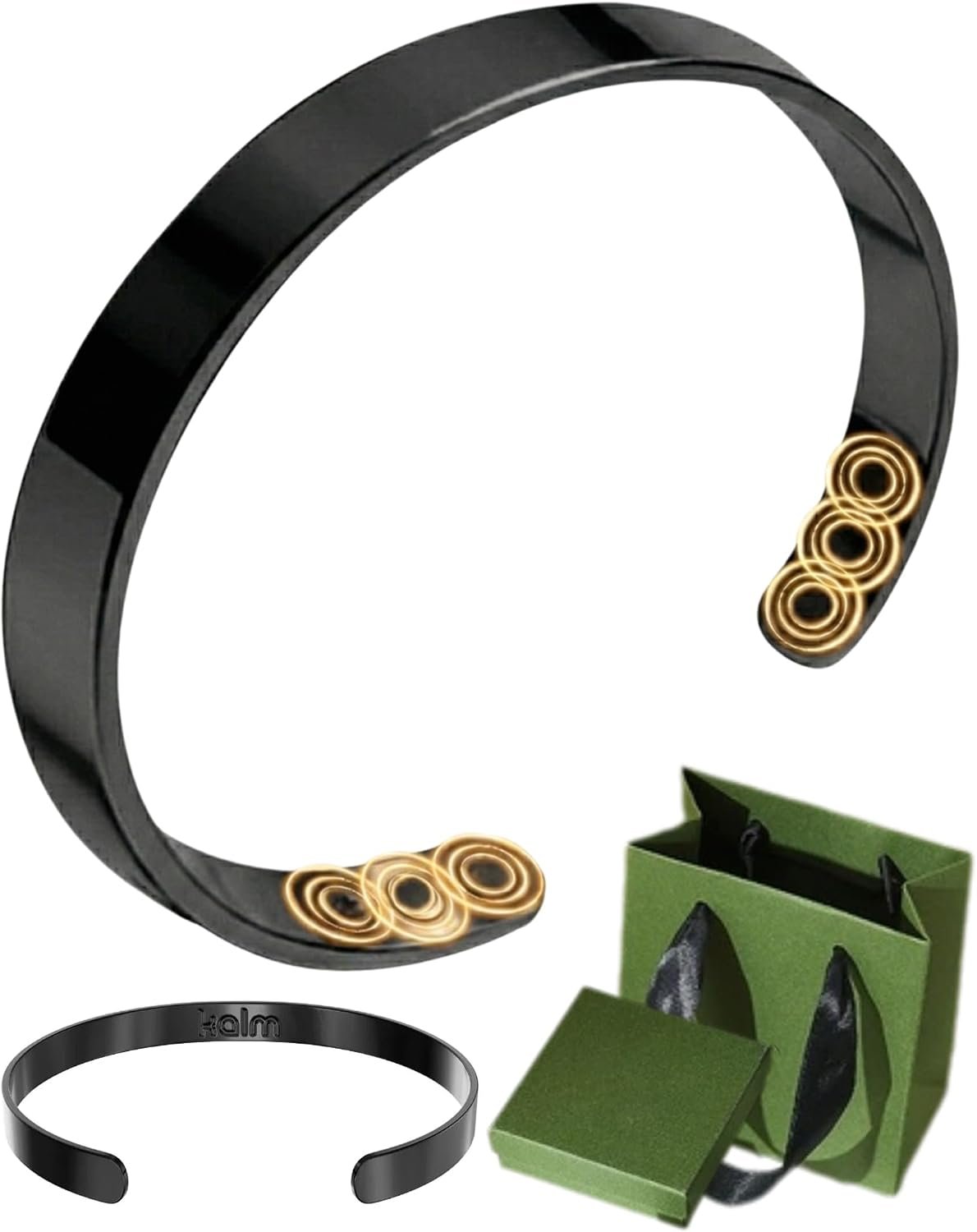 Kalm Bracelet Menopause: Your Natural Menopause Solution, Bracelet for Menopause Relief, Hot Flashes & Pain, Adjustable Bracelets for Women – Natural Hormonal Balance (Onyx)