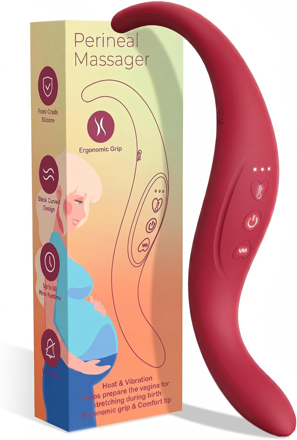 Women Massager Personal Wand – Private Care Tool,with 10 Vibration 3 Heating,Rose Vibrating Relax Pelvic Floor Muscles and Awaken Internal Tissue Vitality,Pregnancy Must Haves Postpartum Essentials