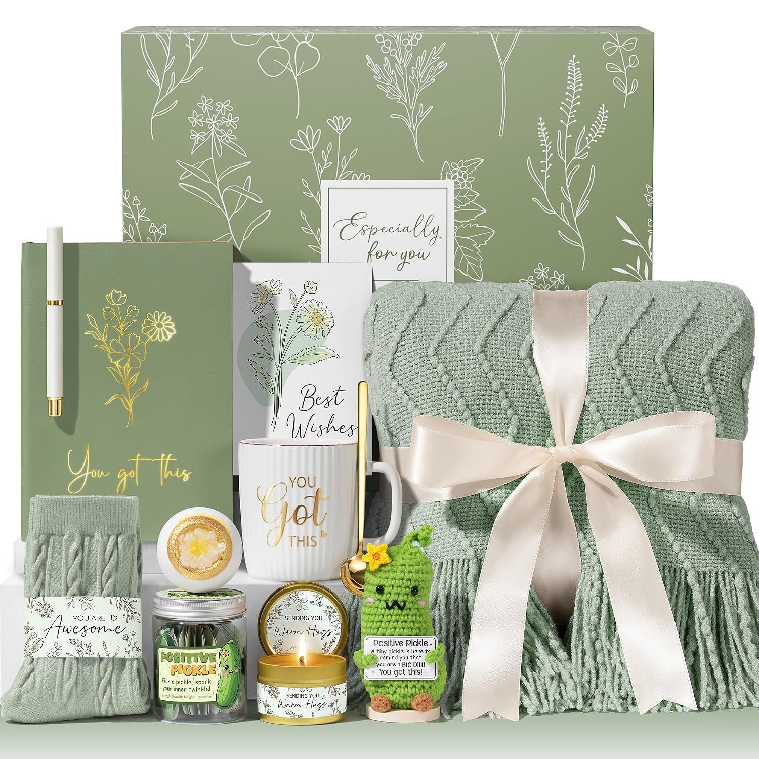 Get Well Soon Gifts Baskets for Women, Spa Self Care Package After Surgery | Inspirational Birthday Gifts Thinking of You, Sympathy Gift Baskets Feel Better Christmas Encouragement Gifts for Mom Friends