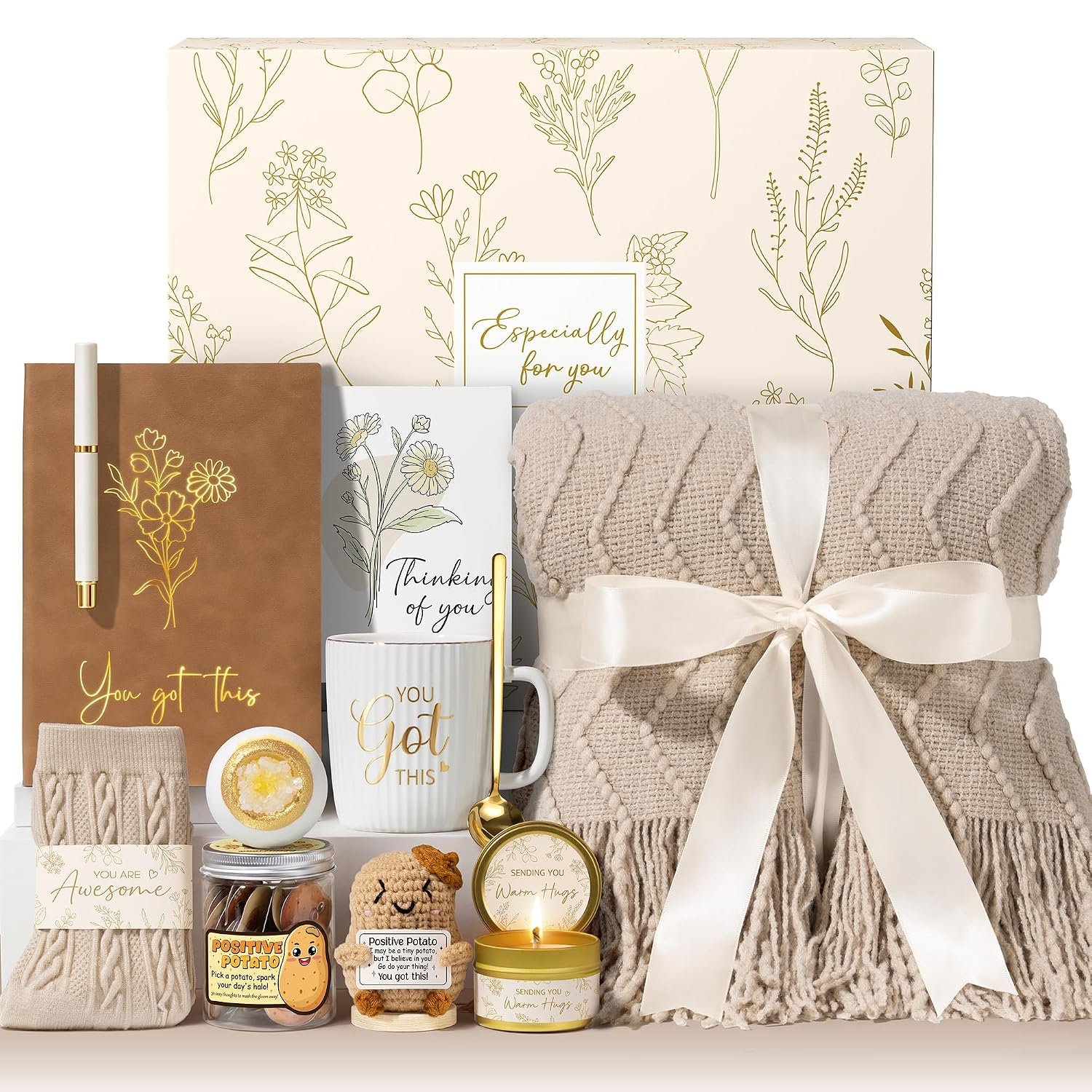 Get Well Soon Gifts Baskets for Women, Spa Self Care Package After Surgery | Inspirational Birthday Gifts Thinking of You, Sympathy Gift Baskets Feel Better Christmas Encouragement Gifts for Mom Friends