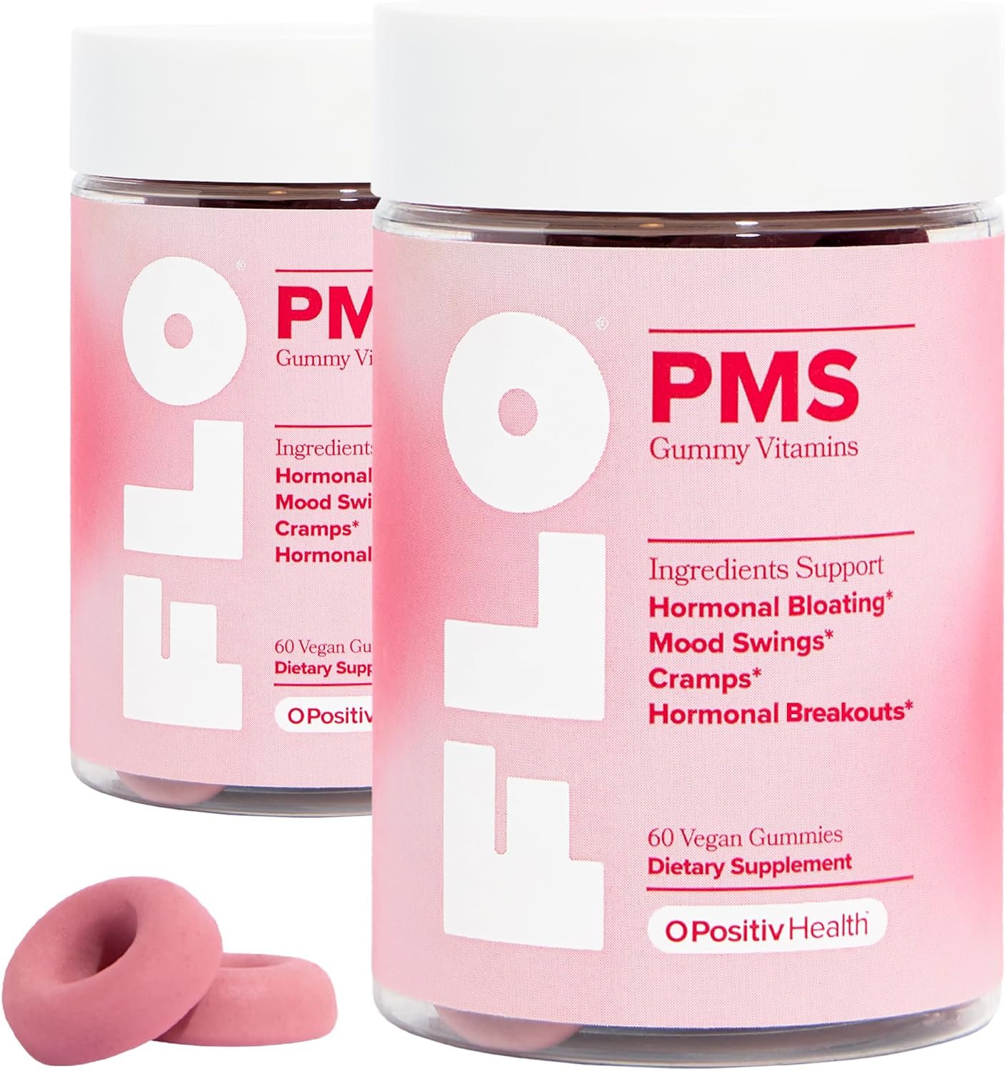 FLO PMS Gummies for Breakouts, Bloating, Cramps, & Mood – 60-Day Supply